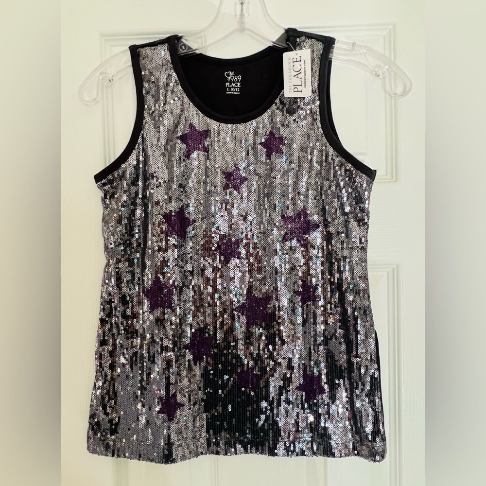 The Children’s Place Sleeveless Sequin Tank Top Girl Sz. L (10/12)